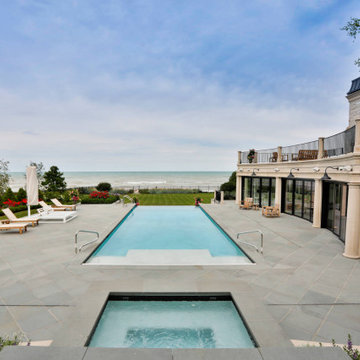 Wilmette, IL Rectilinear Swimming Pool with Separate Hot Tub