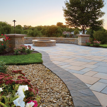 Picturesque Patio: Concrete paver patio with border