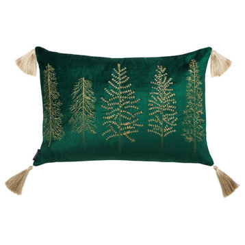 Safavieh Holiday Tree Pillow Green 24" X 16"