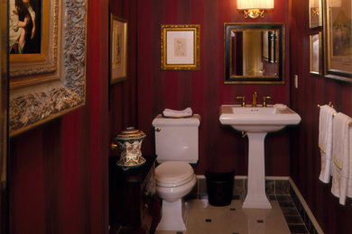 Inspiration for an eclectic powder room in New York.