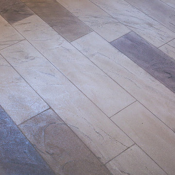 Faux-wood Granicrete Basement Flooring Remodel