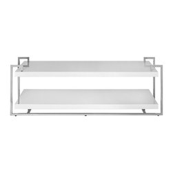 Worlds Away Mia Two Tier Coffee Table With Nickel Frame - Coffee Tables