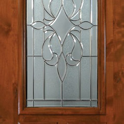 Slab Single Door 80 Wood Alder New Orleans 2 Panel Arch Lite Glass - Front Doors