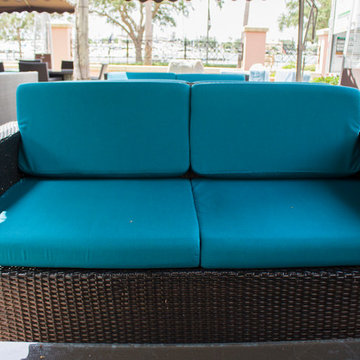 Custom Sunbrella waterproof cushions refresh St. Petersburg resort