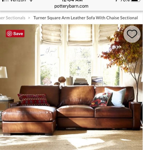 Pottery Barn Turner Leather, Legacy Leather Couch