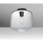 Besa Lighting - Besa Lighting NILES10CLC-BR Niles 10, 1-Light Semi-Flush, 9.5"W - Dimable: Yes  Shade Included: YNiles 10-One Light S Bronze Clear Bubble UL: Suitable for damp locations Energy Star Qualified: n/a ADA Certified: n/a  *Number of Lights: 1-*Wattage:60w Incandescent bulb(s) *Bulb Included:No *Bulb Type:Incandescent *Finish Type:Bronze