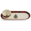 Spode Christmas Tree Collection Tartan 2 Piece Chip and Dip