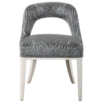 Uttermost 23585-2 Amalia 21"W Solid Wood Framed Chenille Chair - Charcoal /