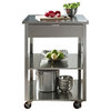 Culinary Prep Kitchen Cart, Stainless Steel