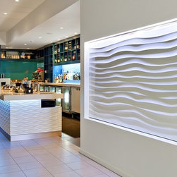 Ripples 3D wall panels on bar front - Products