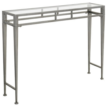 Convenience Concepts Gold Coast Julia Hall Console Table in Silver Metal Frame