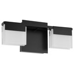 Eglo Lighting - Eglo Lighting 203962A Vente - 12.6" 31W 2 LED Bath Vanity - The Vente two light Integrated LED vanity light byVente 12.6" 31W 2 LE Matte Black Frosted UL: Suitable for damp locations Energy Star Qualified: YES ADA Certified: n/a  *Number of Lights: Lamp: 2-*Wattage:15.5w Integrated LED bulb(s) *Bulb Included:Yes *Bulb Type:Integrated LED *Finish Type:Matte Black