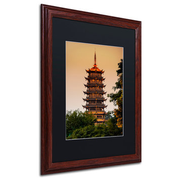 Philippe Hugonnard 'Light Pagoda' Art, Wood Frame, Black Matte, 20"x16"