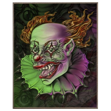 Demonic Clown Birch Wood Print