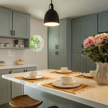 A soft Sage Green Kitchen.