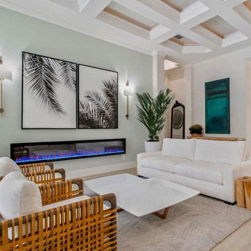 Lakewood Ranch Living Room with Coffered Ceiling