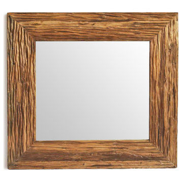 Rustic Deep Grain Wood Mirror