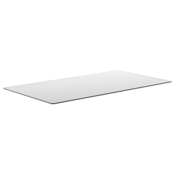 Glass Dining Table Top Rectangular Clear, 86.5"