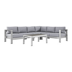 Shore 5-Piece Outdoor Patio Aluminum Sectional Sofa Set