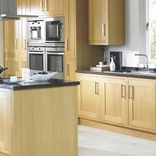 High Gloss White Aubergine Kitchen Contemporary Kitchen