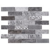 10.5"x11.75" Louis Mosaic Tile Sheet, Gray