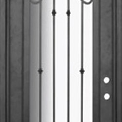 Valencia 36x96 Round Top Forged Iron Single Door 14 Gauge Steel - Front Doors