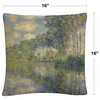 Monet 'Poplars On The Epte' 16"x16" Decorative Throw Pillow