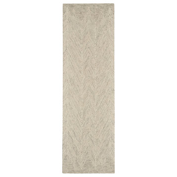 Nourison Linked 2'3" x 7'6" Ivory/Grey Modern Indoor Area Rug