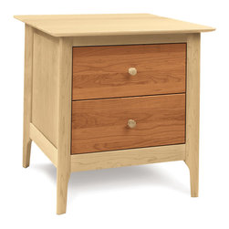 Sarah 2 Drawer Cherry & Maple Nightstand - Nightstands And Bedside Tables
