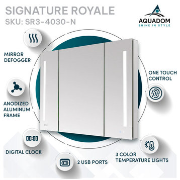 AQUADOM Signature Royale LED Lighted Medicine 40"x30"x5"
