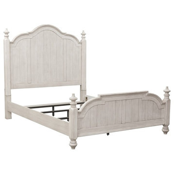 Farmhouse Reimagined White Queen Poster Bed