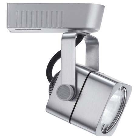 12V MR-16 50W Track Head, Brushed Steel Finish