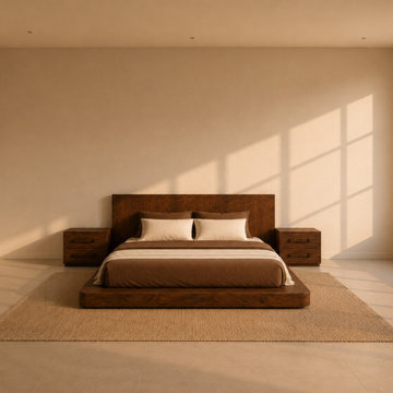 Minimalist Modern Platform Bed | Contemporary Rustic Bedroom