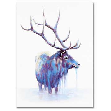 Michelle Faber 'Elk In Water' Canvas Art, 24x18