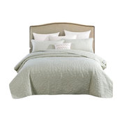3-Piece Mint Green Sweet Pea Bedspread Set, King
