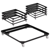 HERCULES Series Steel Stack Chair and Church Chair Dolly, Black, Set of 8