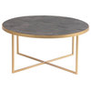 Transitional Circular Coffee Table in Gray