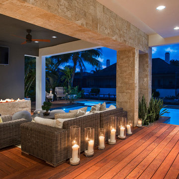 Stylish Contemporary Transitional Indoor-Outdoor Living Room