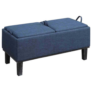 Convenience Concepts Designs4Comfort Brentwood Storage Ottoman in Blue Fabric