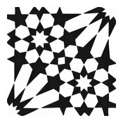 8"x8" Agdal Handmade Cement Tile, Black and White, Set of 12