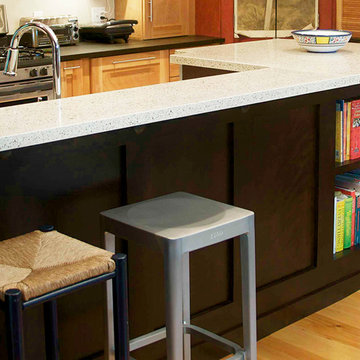 Larger island for improved cooking, socializing and work space
