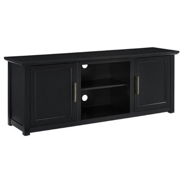 Bowery Hill Wood Low Profile TV Stand for TVs up to 65" in Black