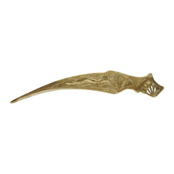 Art Nouveau Solid Bronze Letter Opener with Nude Maiden - Desk Accessories