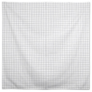 Penciled Grid Dark Gray 58x58 Tablecloth