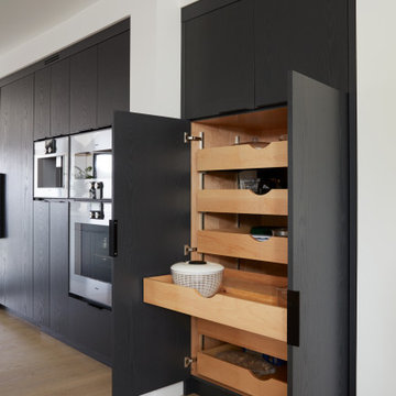 Modern Kitchen Pantry with Adjustable Roll-Out Drawers