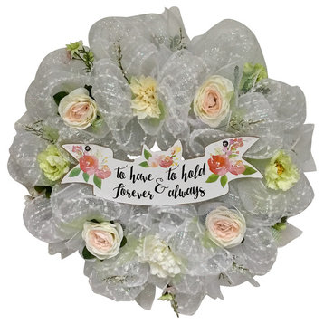 Bridal Wreath To Have And To Hold Deco Mesh Cherish Collection