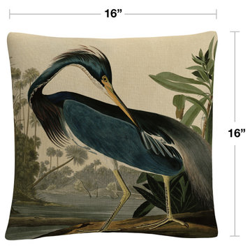 John James Audubon 'Louisiana Heron' Decorative Throw Pillow