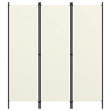 Vidaxl 3-Panel Room Divider Cream White 59.1"x70.9"