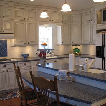Blue and White Country Kitchen