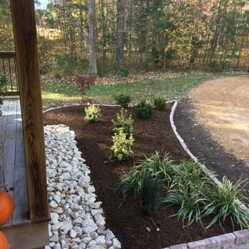 Completely New Flower Beds with Curb Stone Border - Mathews, VA